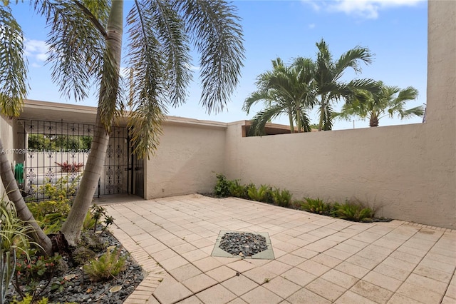 view of patio / terrace with a carport