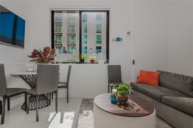 view of tiled living room