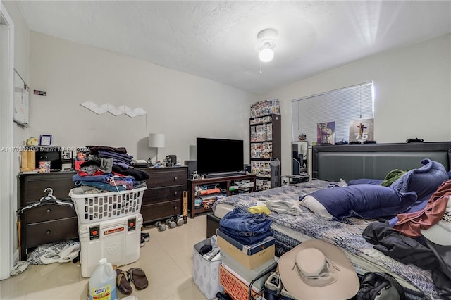 bedroom with a textured ceiling