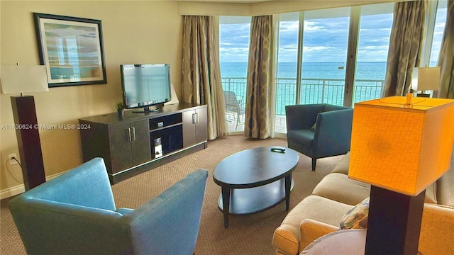 view of carpeted living room