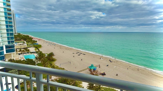 water view with a view of the beach