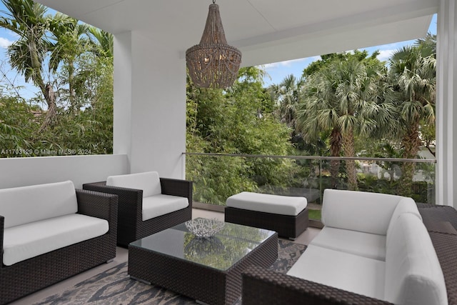 view of patio with an outdoor hangout area