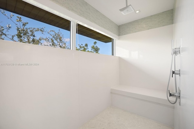 bathroom featuring walk in shower