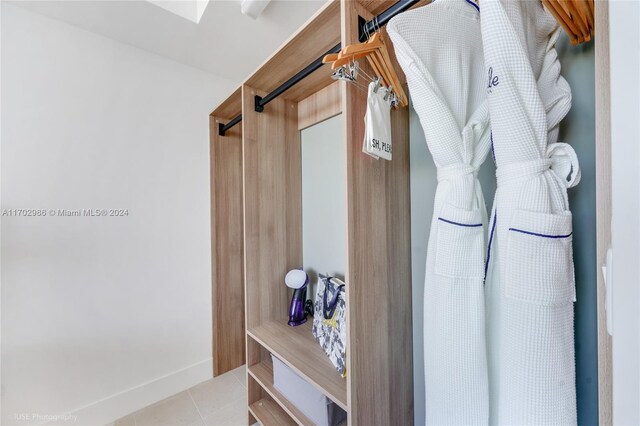 mudroom with light tile patterned floors