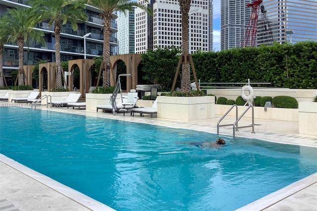 view of pool with a patio