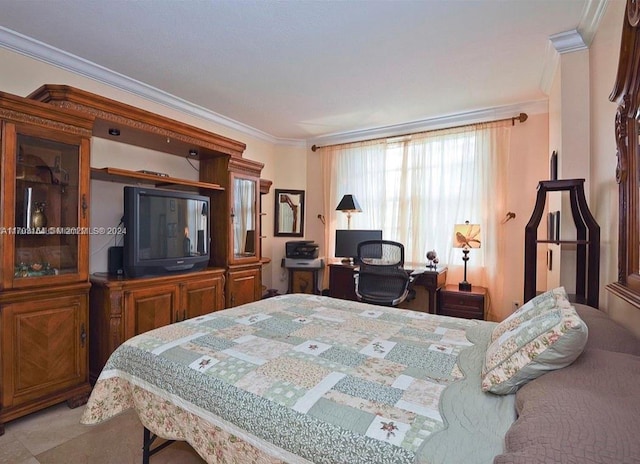 bedroom featuring ornamental molding