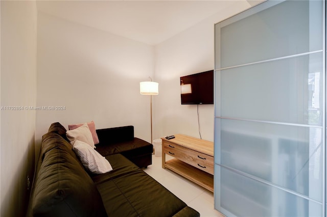 view of tiled living room