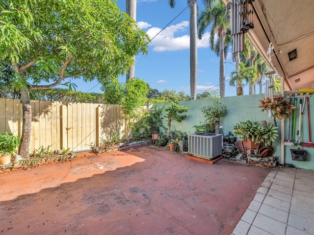 view of patio with central AC unit