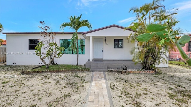 view of front of home with stucco siding