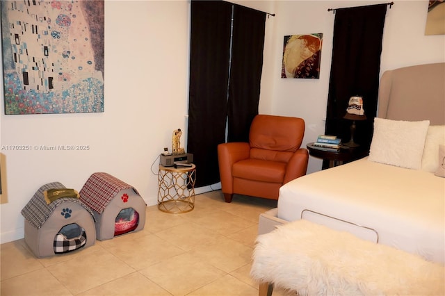 view of tiled bedroom