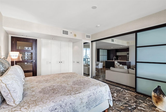 bedroom featuring a closet