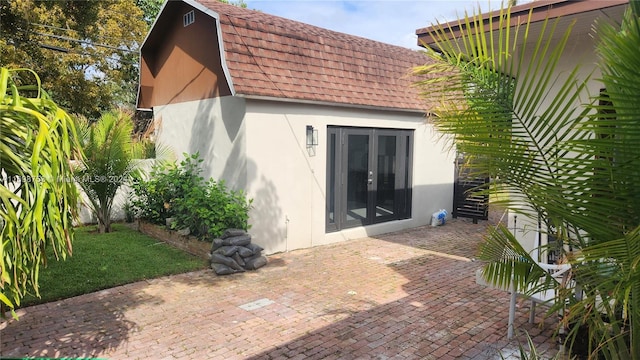 exterior space with french doors