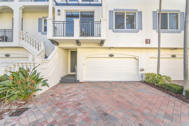 view of property with a garage