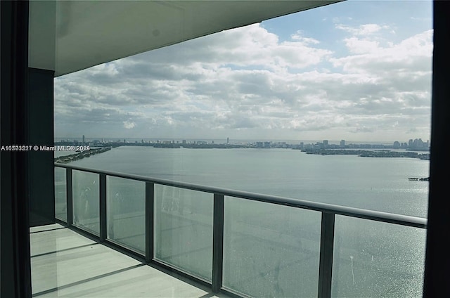 balcony with a water view