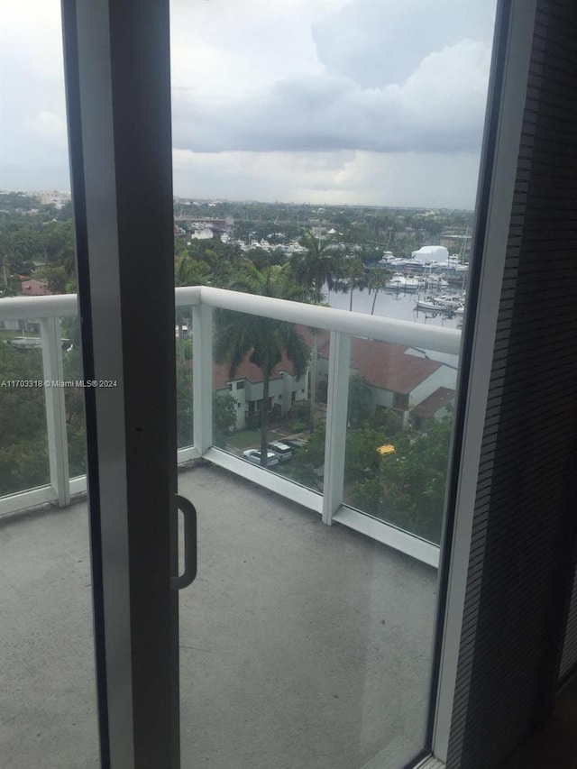 balcony with a water view