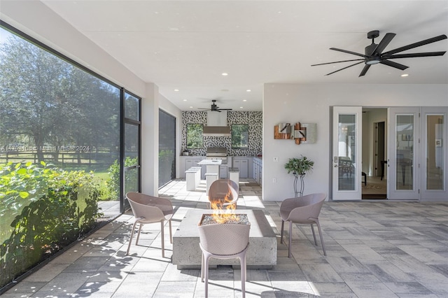 1410 Shadow Meadow Ln, Deland, FL 32724 - sunroom / solarium featuring french doors