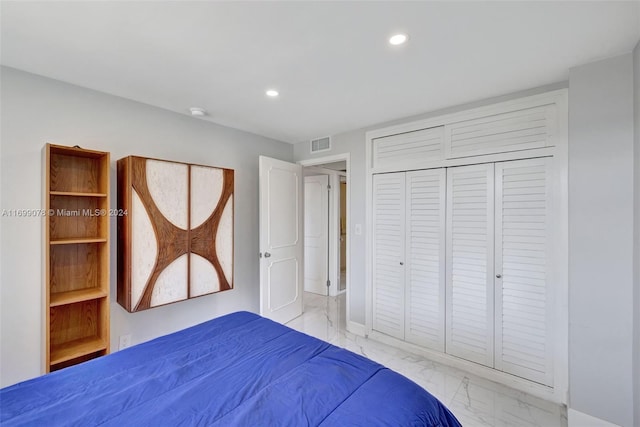 unfurnished bedroom featuring a closet