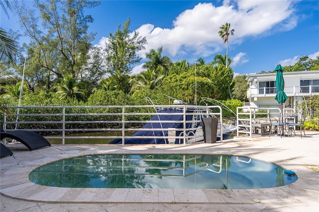 view of pool with a patio area