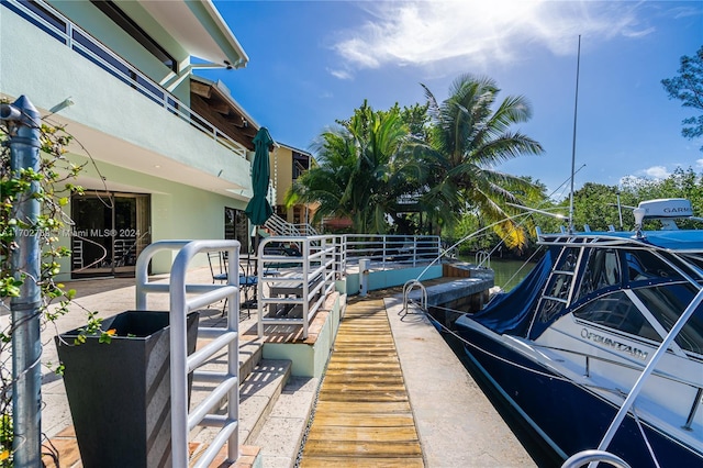 view of dock area