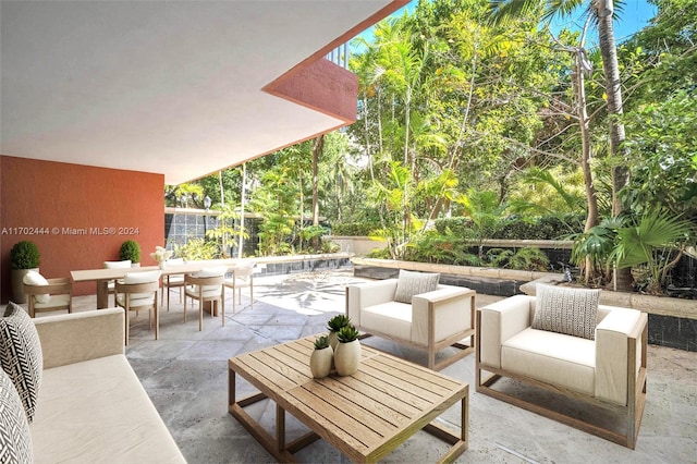 view of patio / terrace featuring an outdoor hangout area