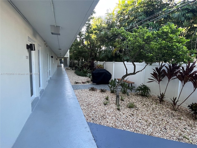 view of patio / terrace featuring a grill