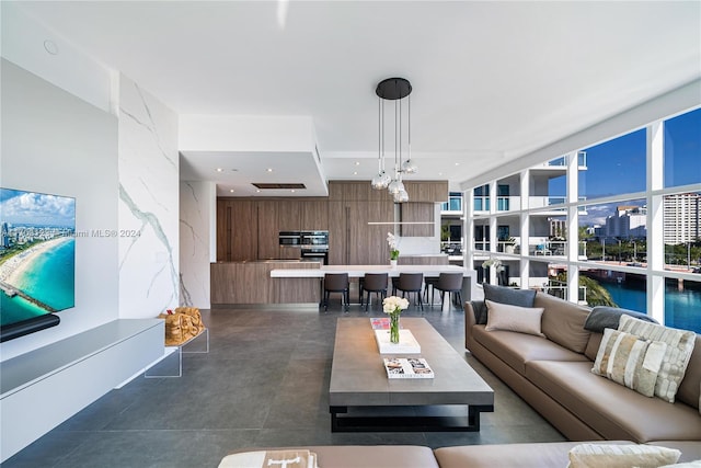 living room with plenty of natural light