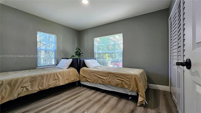 bedroom featuring wood-type flooring