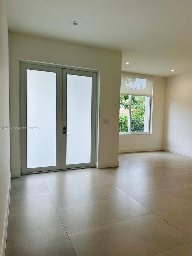 empty room with french doors