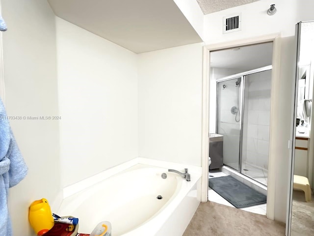 bathroom with plus walk in shower