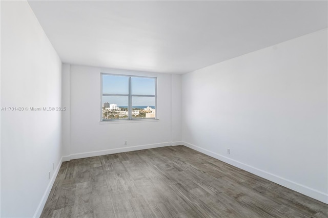 empty room featuring wood-type flooring