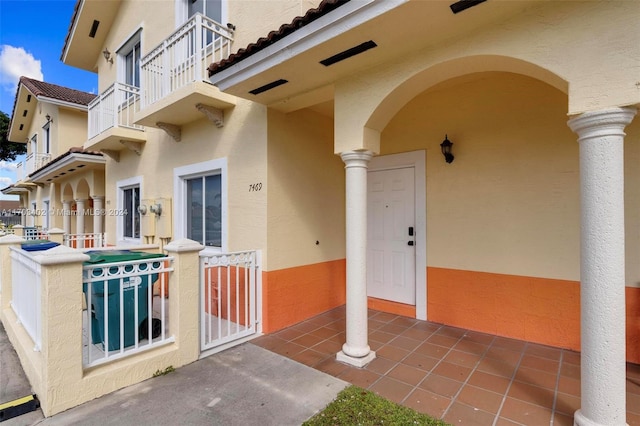 view of patio with a balcony