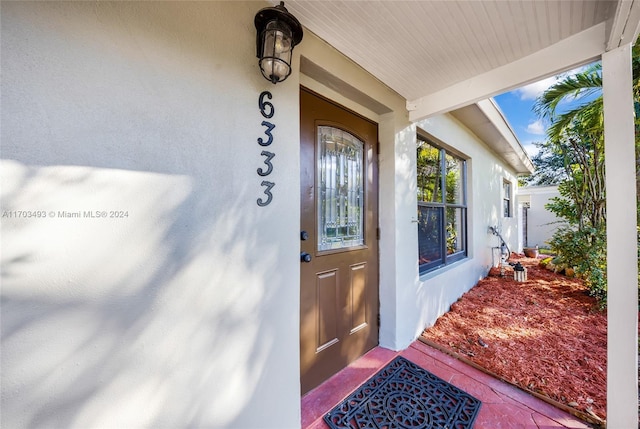 entrance to property with a porch