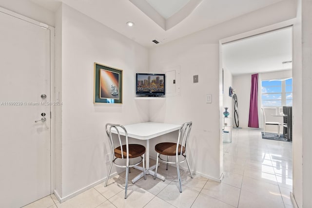 view of tiled dining room