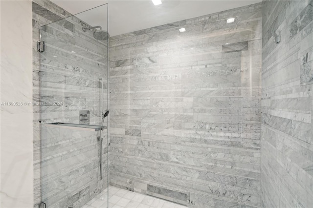 bathroom featuring walk in shower