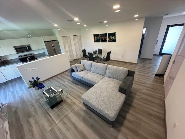 living room featuring hardwood / wood-style flooring