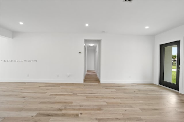 empty room featuring light hardwood / wood-style flooring