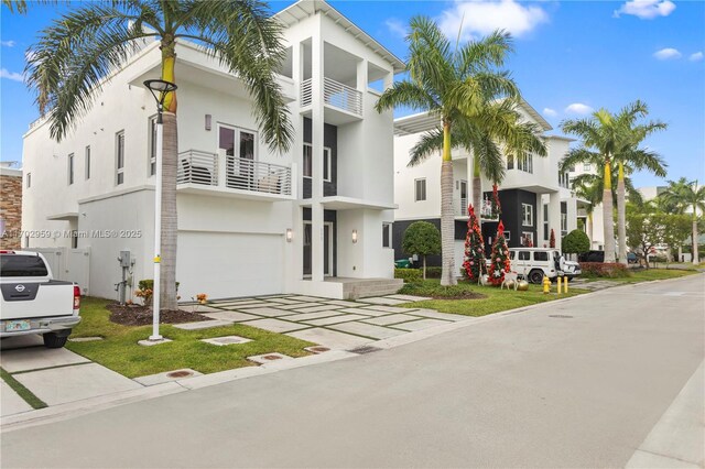 view of property featuring a garage