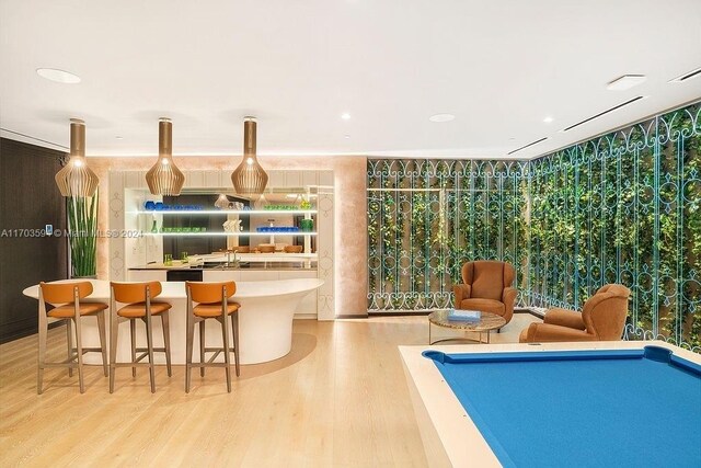 1000 Brickell Plz Unit 3806, Miami, FL 33131 - playroom with wood finished floors, recessed lighting, and billiards table