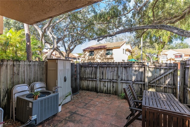 view of patio featuring central AC