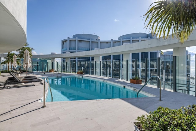 view of pool with a patio area