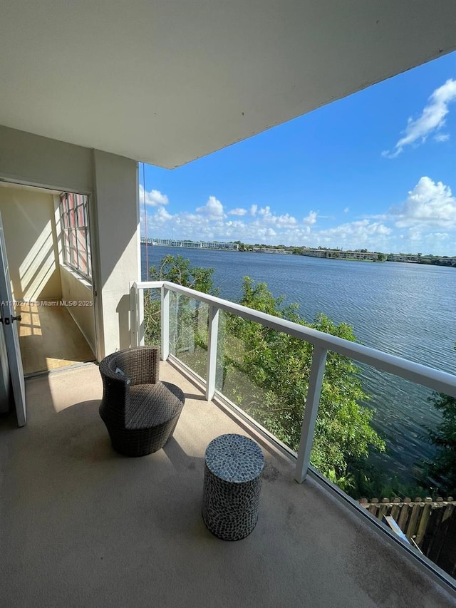 balcony with a water view