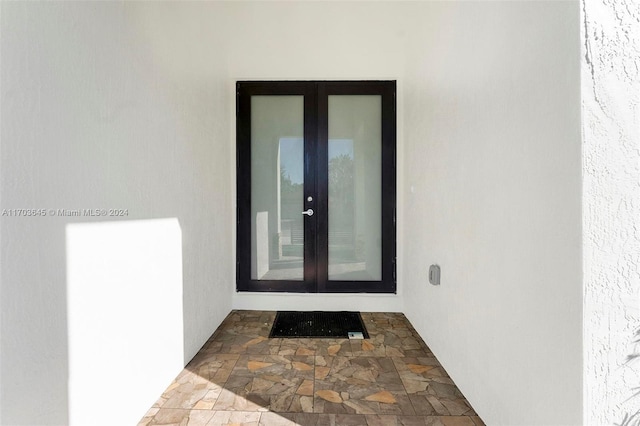 view of exterior entry with french doors