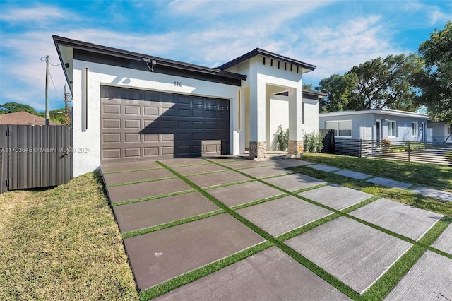 view of front of house with a garage