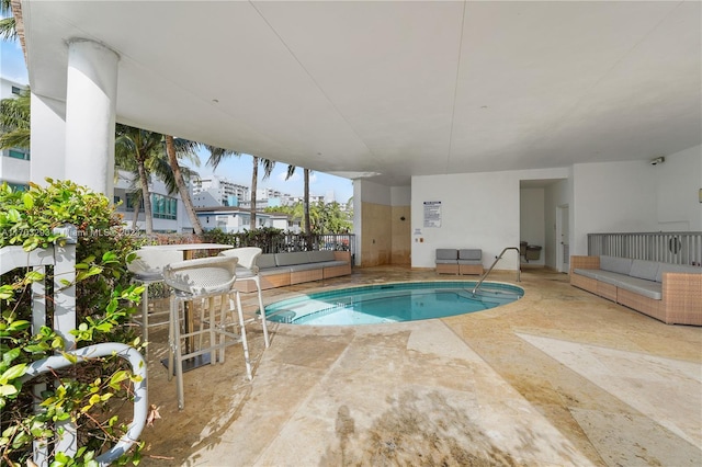 view of pool with a patio area