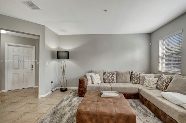 view of tiled living room