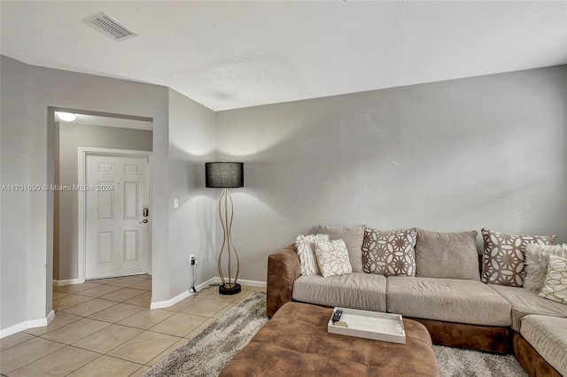 view of tiled living room