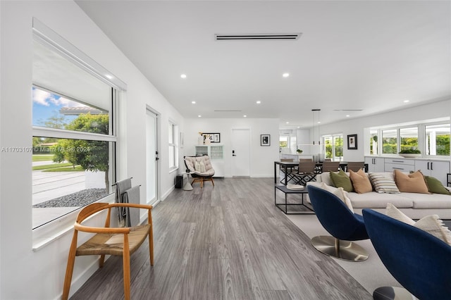 living room featuring hardwood / wood-style flooring