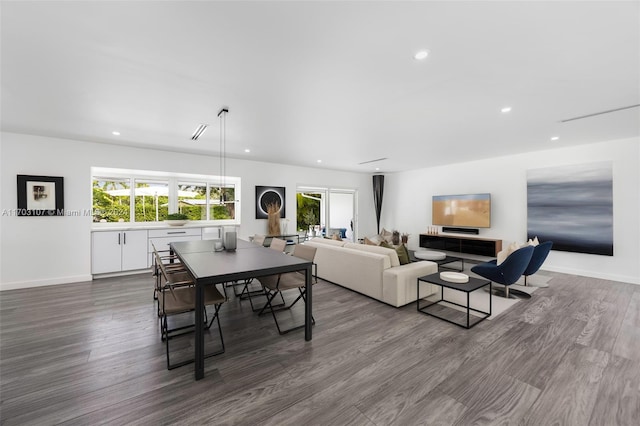 living room featuring hardwood / wood-style flooring