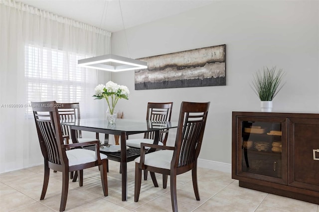 view of tiled dining room