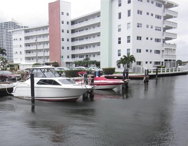 view of property with a water view